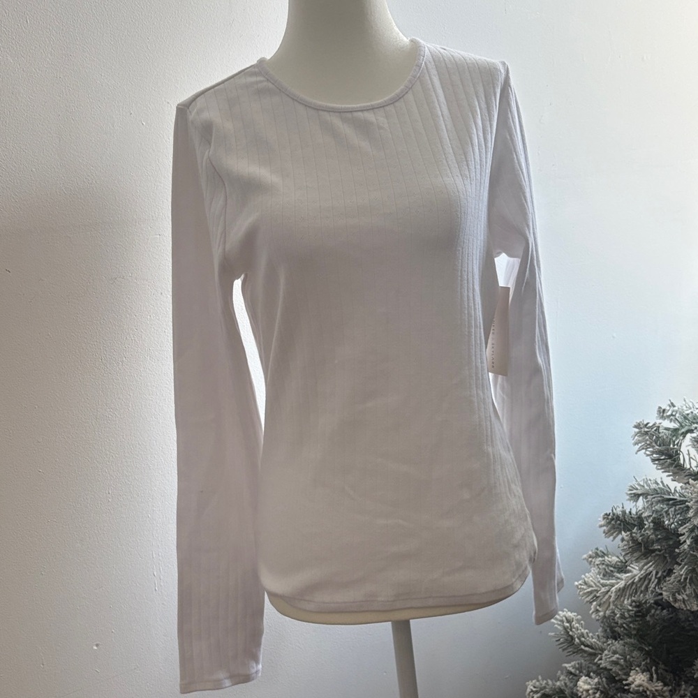 Elegant White Long Sleeve Women's Top